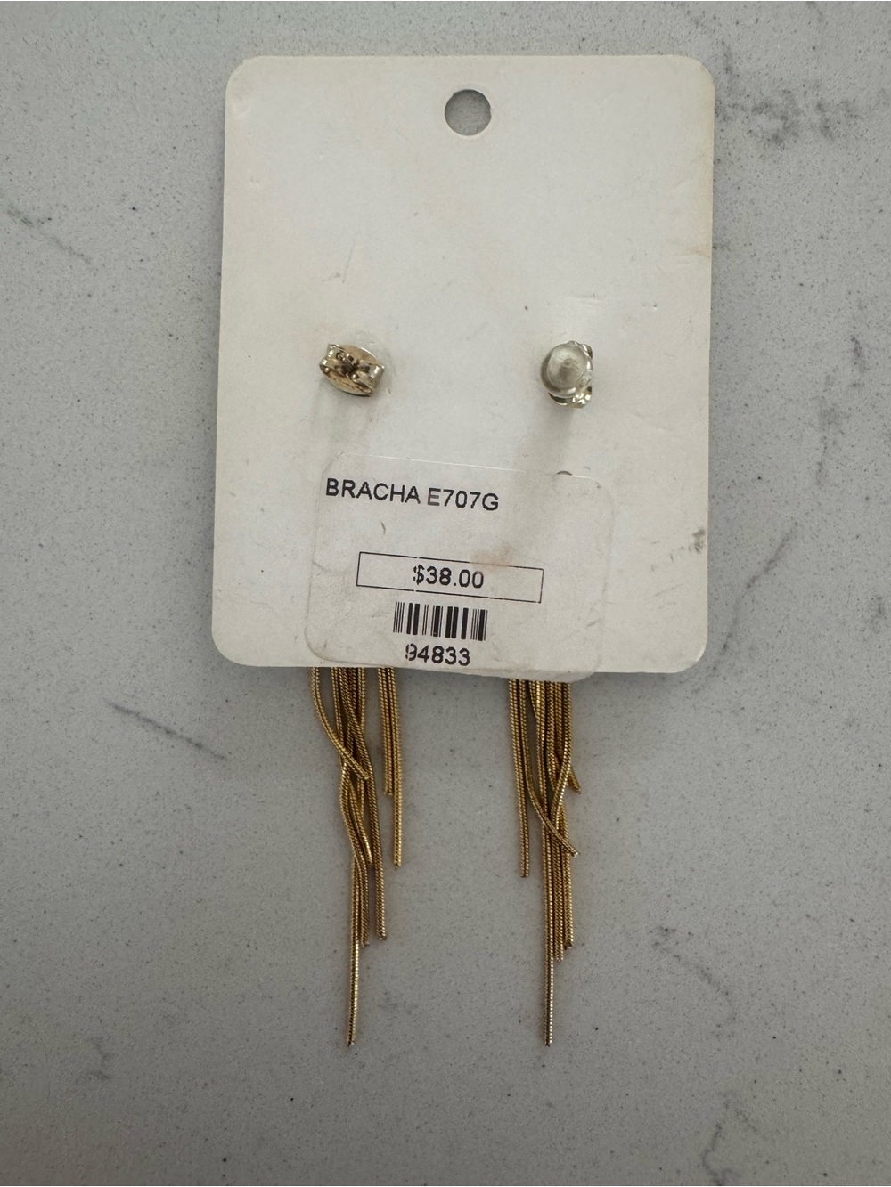 Bracha Gold Star Tassel Drop Earrings - Picture 4 of 4